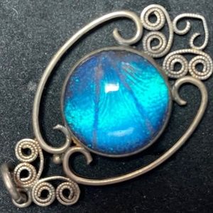 Sterling Silver Blue stone pendant + chain | 16"